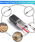 Double Wire Plug In Connectors Pack Of 20 For Low Voltage DC Projects 22-18 AWG Wire 2 Pin Quick Snap Connectors Ideal For LED Light Strips