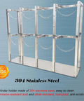 Heavy Duty Stainless Steel Gas Cylinder Storage Rack with Secure Fixed Holder and Protective Chain for safety.