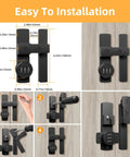 Keyless Barn Door Lock With 180 Degree Flip Latch 3 Digit Password Sliding Gate Lock Black Weatherproof shown in installation steps