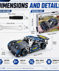 Dimensions and tools of Metal Racing Car Kit With 207 Pieces And Real Tools For A Hands On STEM Build Your Own Race Car For Boys 8 12 Teens And Adults