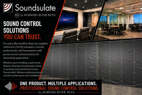 Heavy Duty Two Pound Mass Loaded Vinyl Roll for soundproofing in home theater and meeting rooms, 4x130 ft black barrier.