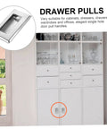 Slick Stainless Steel Hidden Recessed Pull Handles For Doors Drawers Cabinets And Sliding Doors Square Flush Concealed Hardware Two Pack XL Size on white cabinet.