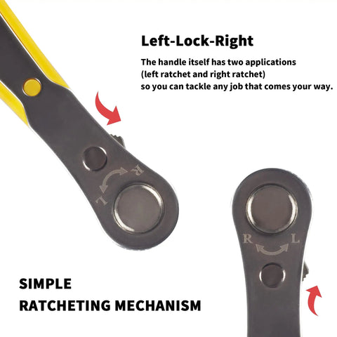 Close-up of ratcheting mechanism on 27 In 1 Mini Ratchet Wrench Set With Screwdriver Bits And Socket Wrench for daily home repairs.
