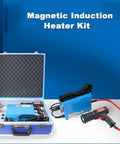 Straight Up Heavy Duty 1500W Portable Induction Heater Kit Includes Four Magnetic Coils and rugged carry case, showing the device and accessories.