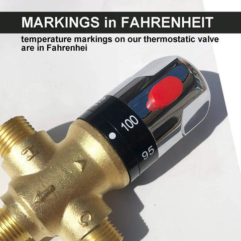 Thermostatic Mixing Valve With One Half NPT Male Connections Water Temperature Controller Valve Solid Brass Body Built Tough