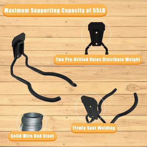Heavy Duty Power Tool Hanger And Weedeater Rack For Garage Storage Two Pack With Wall Hooks And String Trimmer Holder