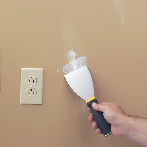 Applying Heavy Duty Ready Patch Spackle Gallon For Interior And Exterior Repairs Sticks To Metal Dries Fast And Cures Rock Hard