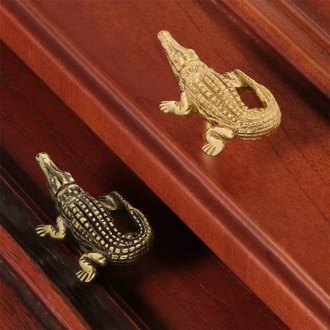 Dope Brass Alligator Shaped Cabinet Knob And Drawer Handle For Kitchen Cabinets Dressers Wardrobes And Nightstands With Durable Finish