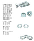 Grade 5 Hex Cap Screws Nuts Washers Lock Washers 574 Piece Beefy Heavy Duty Hardware Kit In Zinc Clear Finish