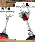 Magnetic Screwdriver Head Ring Set With Universal Bit Holder showing before and after magnetic grip enhancement with screws attached