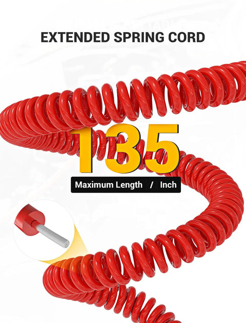 Beefy Heavy Duty 6 To 24V Automotive Circuit Tester With Replacement Indicator Light And Extra Spring Bulb For 6V 12V And 24V DC Circuits In Cars Trucks And More, 135-inch spring cord