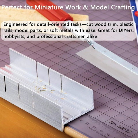 Ultra Handy 5.3 Inch Aluminum Miter Box With Precise 3 Angle Cutting Guide for 45 90 135 Degree Miter Cuts on Wood, Plastic, Soft Metal