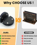 Comparison of Black 180 Degree Glass Shower Door Hinge For Bathroom Built To Last Rubber Cushion Pads Notch Cut Required