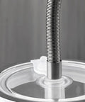 Heavy Duty Stainless Steel Milk Tube Replacement Featuring Hp1 Hp3 Adapters 10.4 Inch with protective stainless steel coil in use.