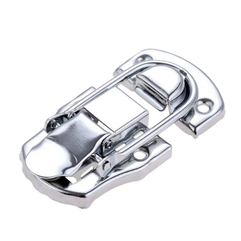 Vintage Metal Key Hasp Lock 70 By 35mm Durable Antique Jewelry Box Lock Latch, shiny metal viewed from top angle