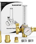 Pro Grade MIG And TIG Gas Regulator With Flow Meter For Argon CO2 Helium Welding 0-4000 PSI Inlet CGA580 kit with box