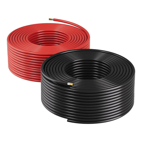 Beefy Heavy Duty Solar Panel Extension Cable Kit 100 Ft Black and 100 Ft Red, 10 AWG 6 Square Millimeter PV Tinned Copper Wire