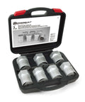 Wheel Bearing Locknut Socket Set for DIY Pros, 7 Piece Remover Toolkit with sockets in open sturdy case