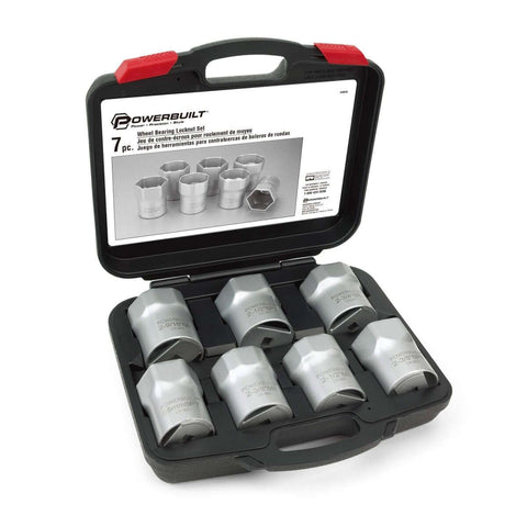 Wheel Bearing Locknut Socket Set for DIY Pros, 7 Piece Remover Toolkit with sockets in open sturdy case
