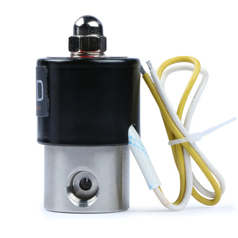 One Quarter Inch Stainless Steel Electric Solenoid Valve 110VAC Normally Closed With Viton Seals Built Tough For Water Gasoline Diesel