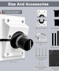 Weather Tough HVAC Wall Penetration Cover And Lineset Sleeve Kit Snug Fit For 1 3/4 Inch Refrigerant Lines showing size and accessory details.