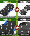 Comparison of lawn aerator shoes with spikes on classic durable PP sole, highlighting high quality and heavy-duty performance versus others