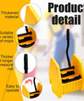 Yellow Down Press Mop Wringer Top Shelf Commercial Cleaning Gear Heavy Duty Workhorse Fits 26 Or 33 Quart Buckets side view with detailed features.