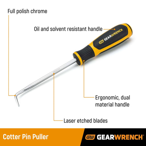 Nine Point Five Inch Cotter Pin Puller Pro Grade With Ergonomic Tri Lobe Dual Material Handle for automotive and home use
