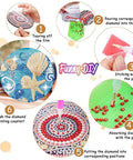 8 Piece Ocean Animals Diamond Art Coaster Kit With Holder Easy To Use DIY Diamond Painting Coasters For Beginners And Adults