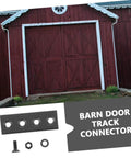 Sturdy Metal Barn Door Track Hardware Kit With Connecting Brace For Smooth Quiet Operation And No Fuss Setup Includes Durable Rail Connector Plates And Flat Mending Repair Plates For DIY Home Renovation.