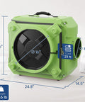 Stackable 3 Stage Filtration Negative Air Machine For Industrial And Commercial Use Heavy Duty Air Cleaner with dimensions and weight