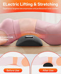 Sudahia 3in1 Electric Back Massager With Heat Vibration And Traction Lumbar Support Pillow For Bed And Chair, showing 26° curvature traction feature.