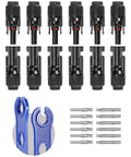12 Pcs Solar Panel Connectors Set With Spanners For 10AWG Wire Waterproof Dustproof Solar Connector Pairs Male And Female