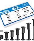 35 Sets Black M6 Hex Drive Socket Cap Bolts Screws Kit For Furniture And Cabinets Heavy Duty Binding Screws Featuring 16 20 25 30 40 50mm Lengths With Nuts And Hex Wrench
