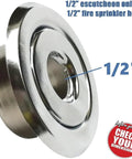 Built Tough Fire Sprinkler Trim Ring Escutcheon Plate In Glossy Chrome Finish Fits Half Inch Standard Pipes close-up view.