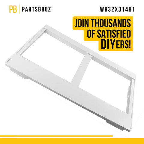 Vegetable Pan Cover 33 for General Electric Refrigerators, Replacement for AP6995256 PS16220259, white durable repair part