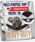 Heavy Duty Tarp 12x12 Feet 10 Mil Thick Waterproof Cover With Tear And Fade Resistance UV Treated Grommets Every 18 Inches