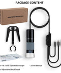 1080P Handheld Digital Microscope With 50X To 1000X Magnification, On The Go Portable USB Microscope With Adjustable Stand, 4 In 1 Cable Connection For iPhone Android Mac Windows PC, Great For Hobbyists And Fieldwork, package contents