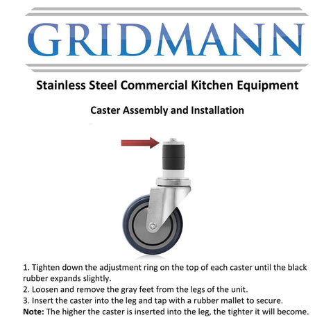 4 Inch Swivel Caster Wheel Set For Commercial Kitchen Prep Tables With Two Brakes And Two Without Brakes Ball Bearing Casters, stainless steel wheel assembly