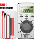 Auto Ranging Digital Multimeter With NCV Contact Tester Handy Pocket Size Voltage Current Resistance Continuity Frequency Capacitance And Diodes Tester For Electrical Work AC Range 4V To 500V DC 0.4V To 5V shown with probes