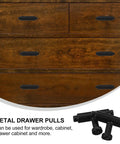 Metal Cabinet Handles 2 Pack Zinc Alloy Drawer Pulls with black finish on wooden dresser drawers