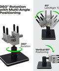 Totally Portable Nifty Mini Table Vise With Quick Swap Clamp, 360° rotation and multi-angle positioning for jewelry making.