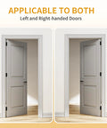 Top Shelf 3 Pack Self Closing Door Hinges 4 Inch Black With Heavy Duty Steel Build shown on left and right-handed doors.
