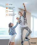 Person installing 4-Pack 3-Inch LED Color Selectable Ultra-Thin Recessed Ceiling Downlights With J-Box Dimmable 2700K-6000K