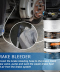 6.5L Pneumatic And Manual Oil Extractor Pump Kit with vacuum change evacuator and brake bleed hose in use on vehicle brakes