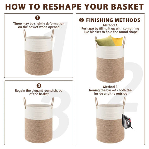 Real Deal Laundry Hamper With Safe Rounded Edges, Legit Nursery Stash Bin For Cozy Blankets And Small Gear, Big Capacity Soft Basket For Easy Home Organization In Earthy Brown And Bright White