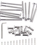 M6 X 80mm Socket Cap Bolts And Barrel Nuts Kit With Hex Key Silver Carbon Steel heavy duty screws and nuts for furniture assembly.