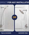 HammerHead Showers brushed nickel solid metal single-handle trim kit with rough-in valve; tub/shower and shower-only setups.