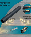 Underground Wire Splice Kit For Romex 14/3 To 8/3 UF Cables Direct Burial 600V Max Waterproof With Heat Shrink Tubing