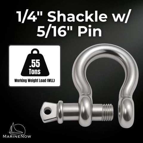 Heavy Duty Type 316 Stainless Steel Bow Shackle With Oversized Screw Pin Rated Eight Point Eight Ton Capacity For Rough Towing Off Road Recovery And Anchor Hauling A Rig Ready Heavy Hitter Built For Serious Trail Adventures